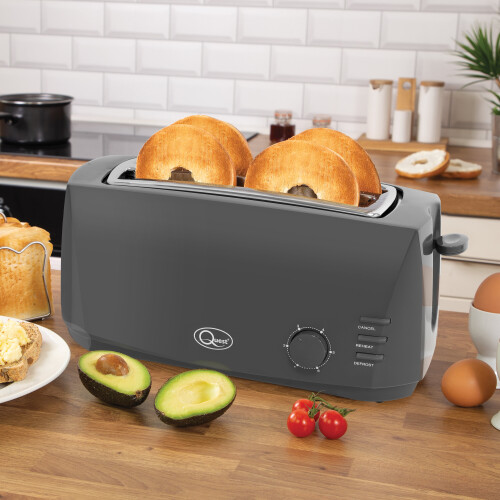 Quest Quest 35089 4-Slice Toaster with Extra Wide Slots / 1400W, Grey 2