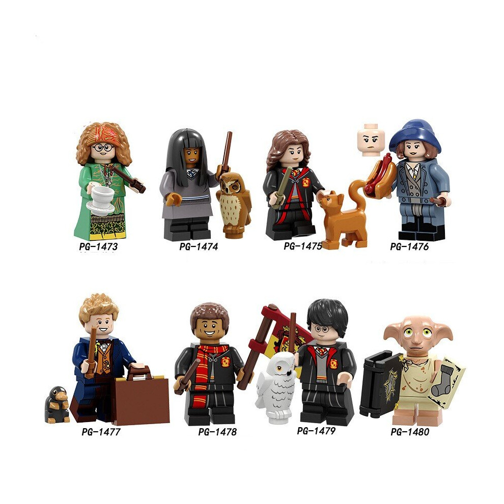 8PCS Harry Potter Mini Figurine Building Blocks Figures Kit DIY Toys Building Blocks Character Ornaments Collection Decoration Birthday Gift for Kids