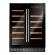 60cm Under Counter Double Door Wine Cooler : Black