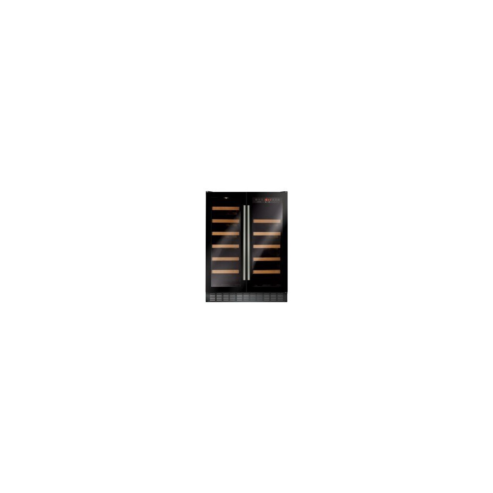60cm Under Counter Double Door Wine Cooler : Black