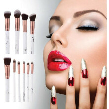 Premium 10-Piece Makeup Brush Set with Cruelty-Free Synthetic Bristles for Foundation, Powder, Blush, Eyeshadow