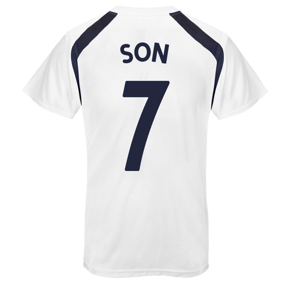 (White Son 7, 12-13 Years) Tottenham Hotspur FC Official Football Gift Boys Kit T-Shirt