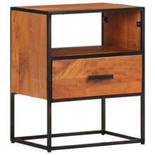 vidaXL Solid Acacia Wood Bed Cabinet Home Wooden Telephone Cabinet Nightstand