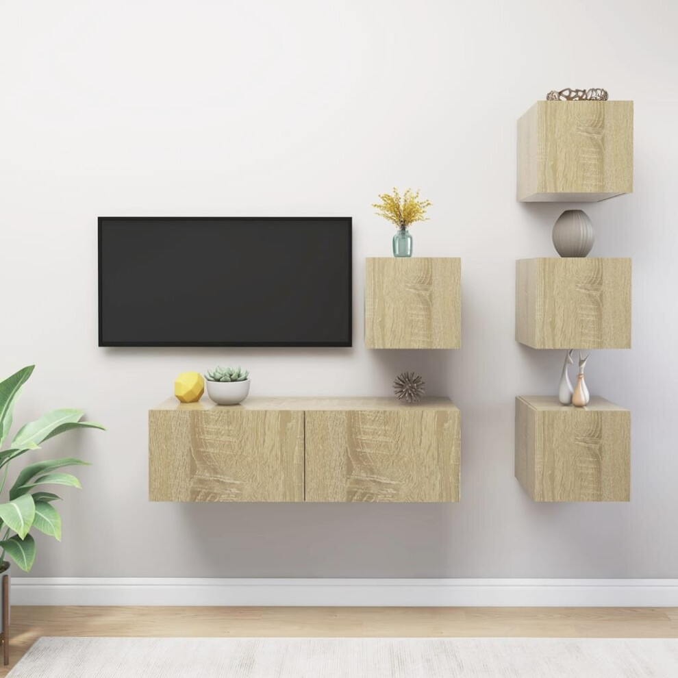 VIDAXL TV Cabinet Set - Engineered Wood - Brown - Image 2