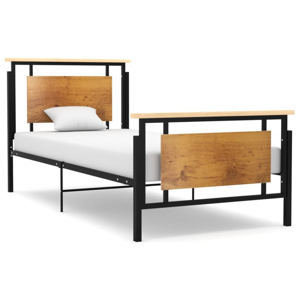 vidaXL Bed Frame Metal 100x200 cm Bedroom Furniture Bed BaseBedstead Bed Set