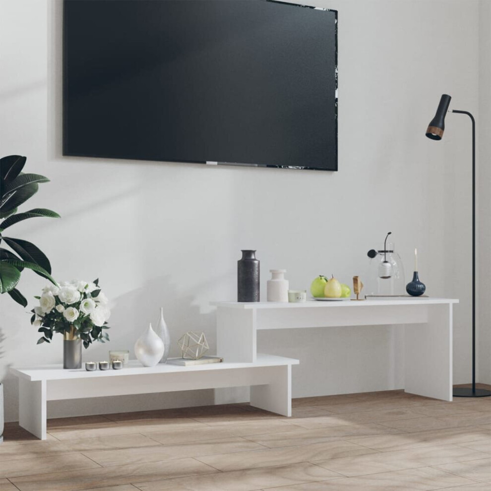 Vidaxl Tv Cabinet Engineered Wood Tv Sideboard Unit Indoor Furniture White