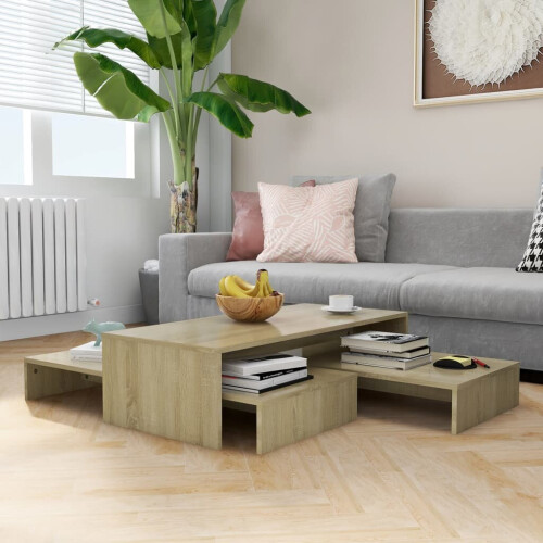 VidaXL vidaXL Nesting Coffee Table Set Sonoma Oak Engineered Wood Couch Side Table