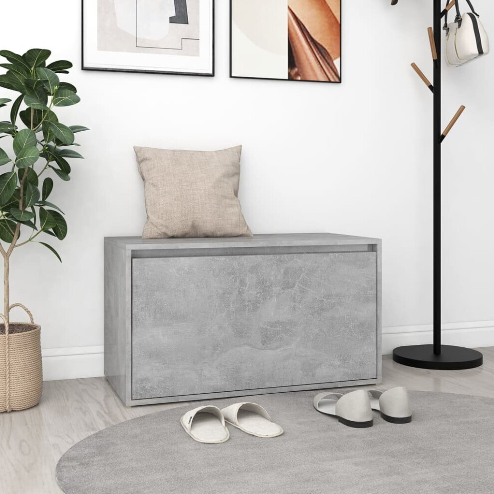 vidaXL Hall Bench Concrete Grey Chipboard Home Hallway Entryway Storage Bench