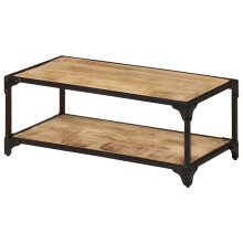 vidaXL Solid Rough Mango Wood Coffee Table Couch Side End Accent Console Table