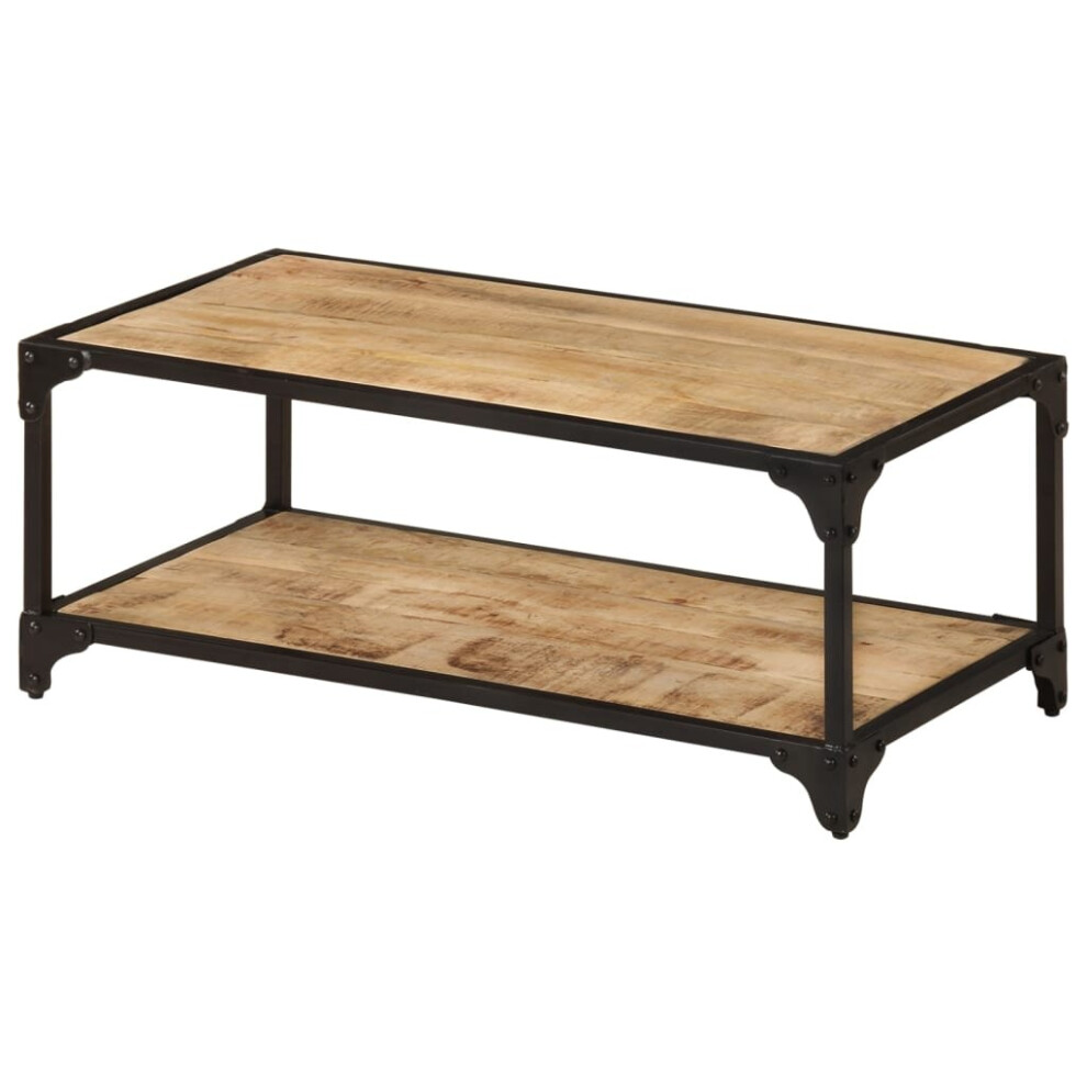 vidaXL Solid Rough Mango Wood Coffee Table Couch Side End Accent Console Table