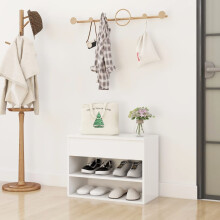 vidaXL Shoe Bench White Engineered Wood Shoe Organiser Cabinet Rack Hall Bench