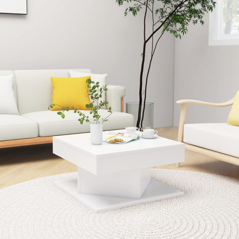 Vidaxl White Coffee Table Engineered Wood Living Room Couch End Sofa Table