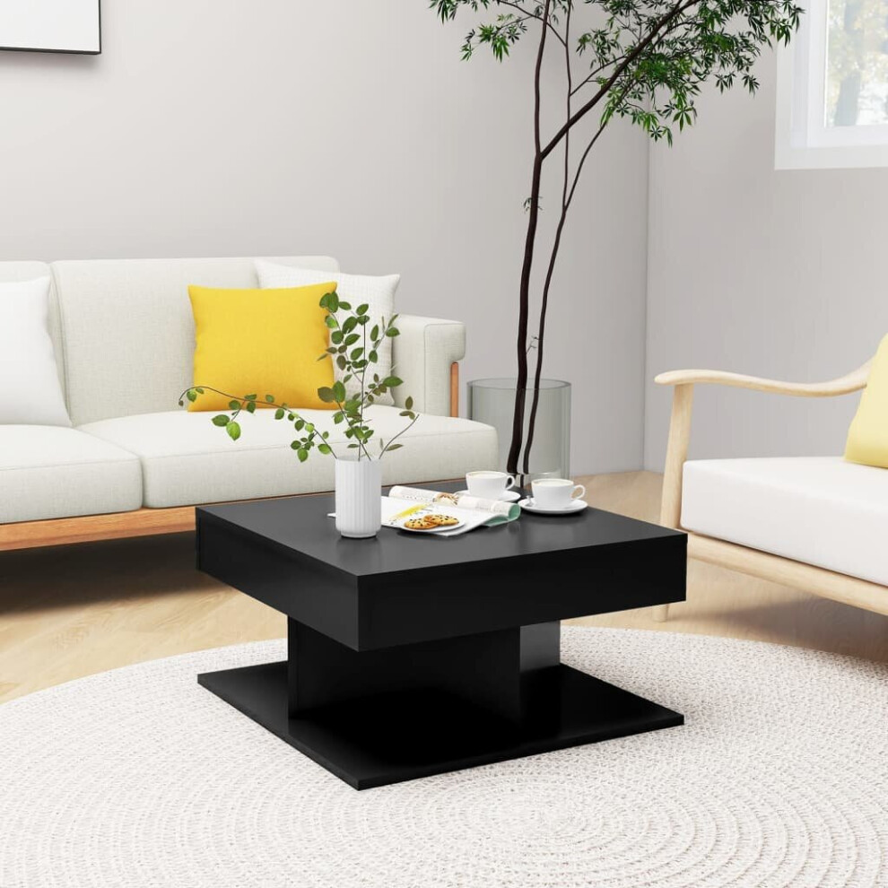 Vidaxl Black Coffee Table Engineered Wood Living Room Couch End Sofa Table