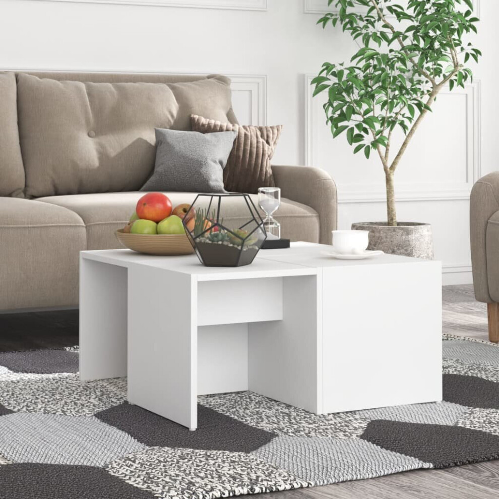 vidaXL 4x Coffee Tables White Chipboard Home Living Room Couch End Sofa Table