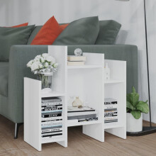 vidaXL Side Cabinet White Engineered Wood Storage Cabinet Bedroom Furniture