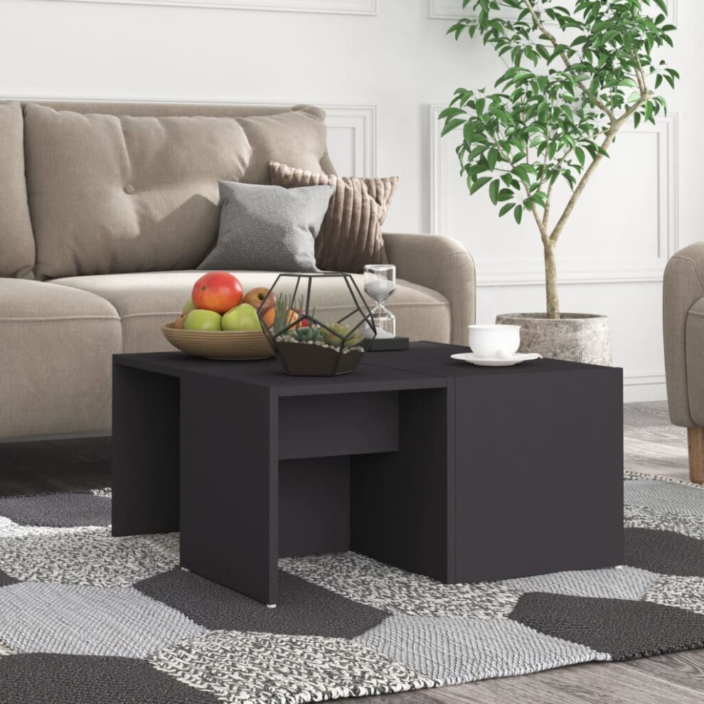 vidaXL 4x Coffee Tables Grey Chipboard Home Living Room Couch End Sofa Table