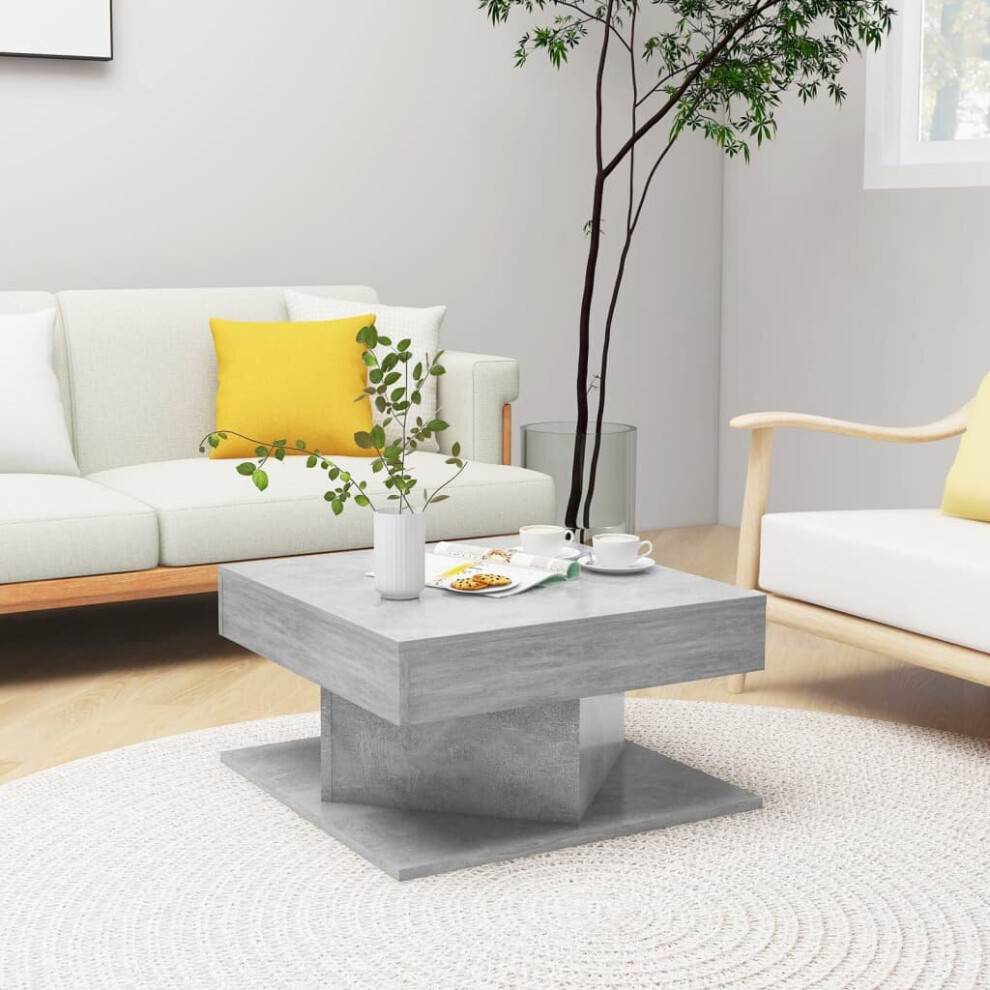 Vidaxl Coffee Table Concrete Grey Engineered Wood Living Room Couch Sofa Table