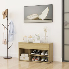vidaXL Shoe Bench Sonoma Oak Engineered Wood Shoe Organiser Cabinet Rack Bench