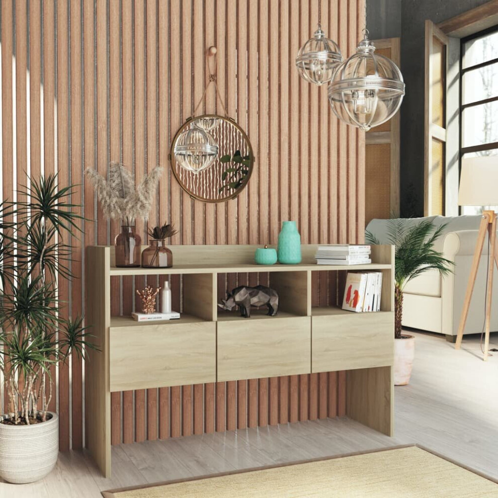 Vidaxl Sideboard Sonoma Oak Engineered Wood Side Storage Cabinet Organiser