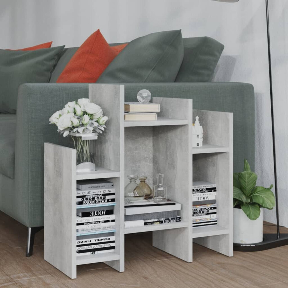 Vidaxl Sofa Side Cabinet Concrete Grey - 60X26x60 Cm Engineered Wood Storage Cabinet, 6 Shelves, Includes Wall Attachment Device - 806287