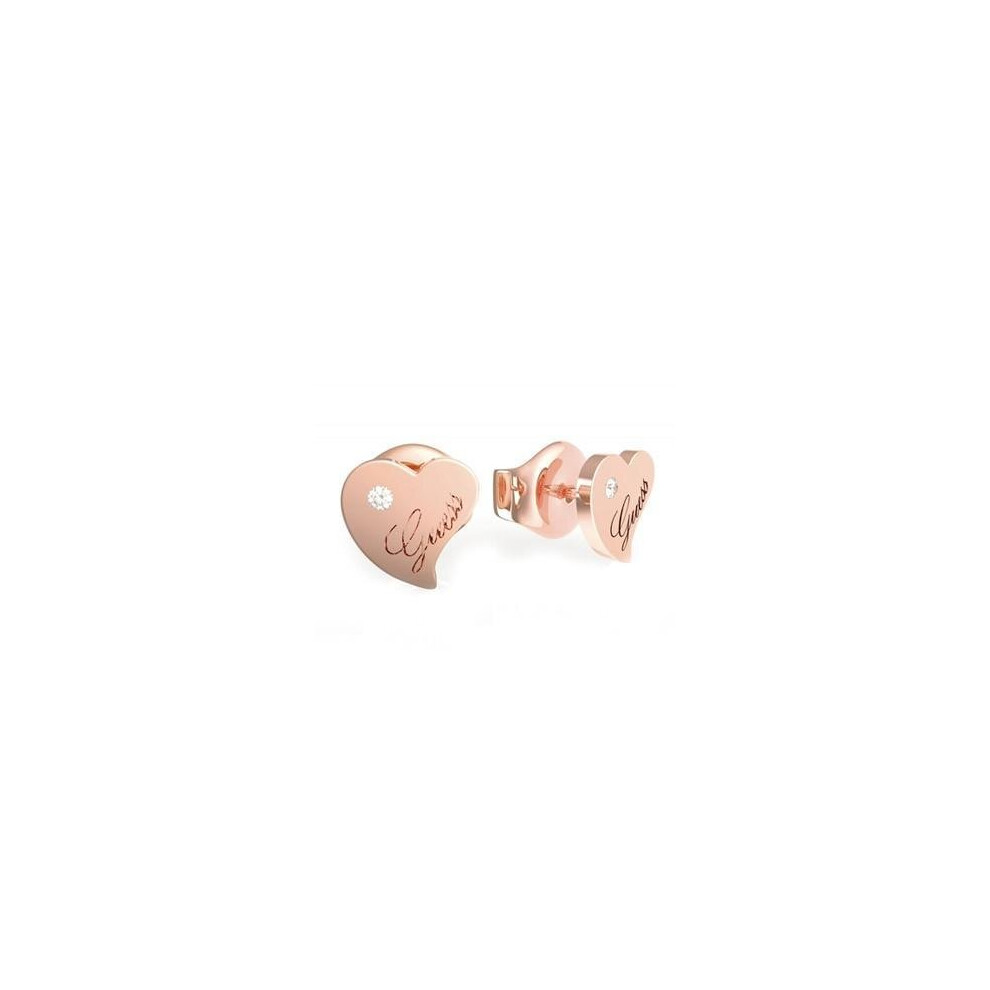 Guess Queen Of Heart Rose Gold Earrings