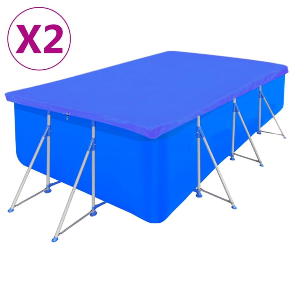 Vidaxl 2X Pool Covers Pe Rectangular Cover Pool Accessory Cap Ground Cloth
