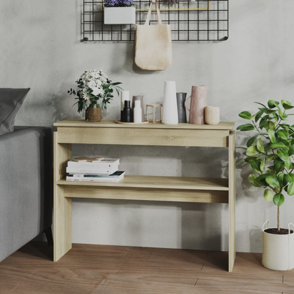 Vidaxl Console Table Sonoma Oak Engineered Wood Indoor Couch Accent Side Table