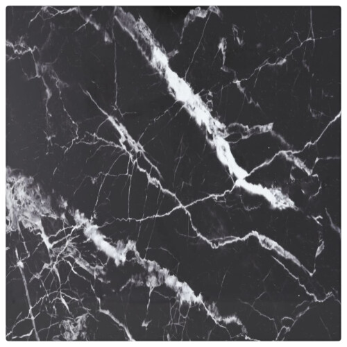 VidaXL vidaXL Table Top Black Tempered Glass with Marble Design Dining Table Top Set