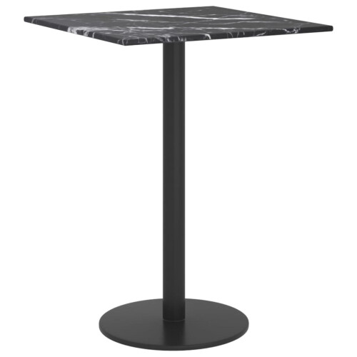 VidaXL vidaXL Table Top Black Tempered Glass with Marble Design Dining Table Top Set 1