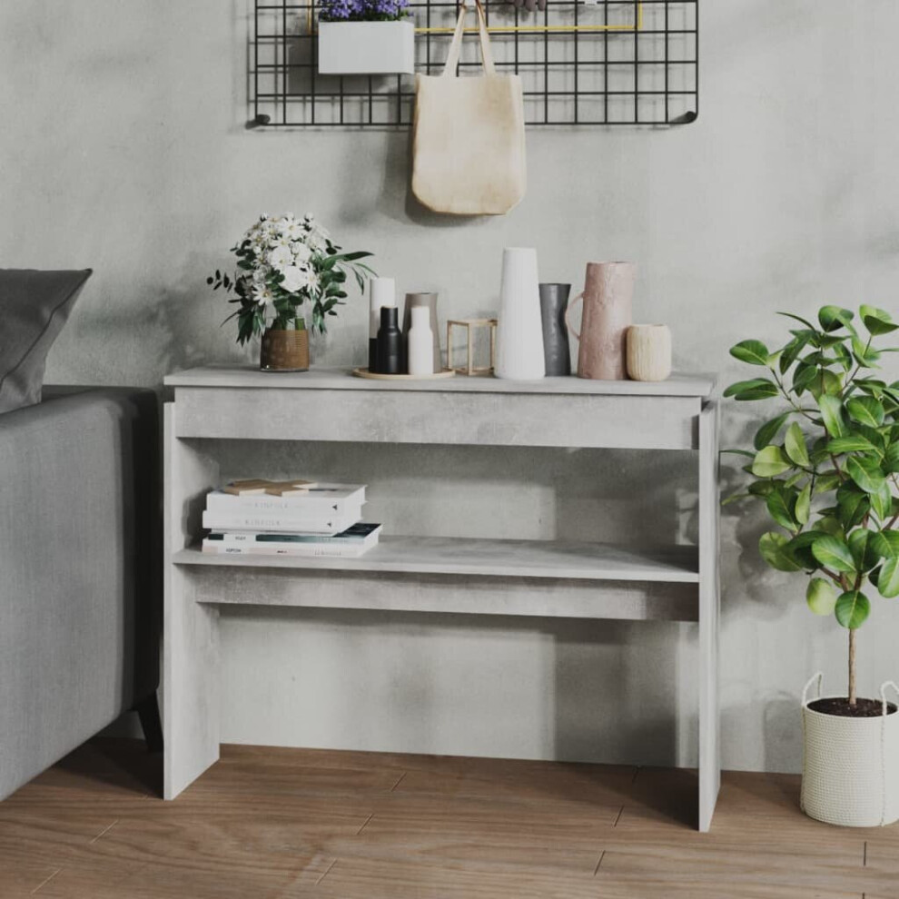 Vidaxl Console Table Concrete Engineered Wood Indoor Couch Side Table Grey