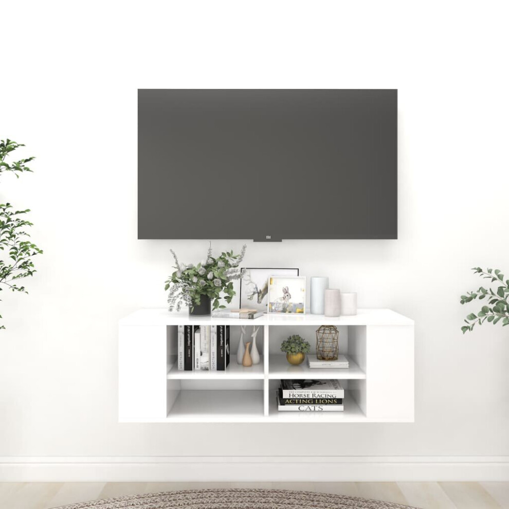 Vidaxl Wall-Mounted Tv Cabinet White Engineered Wood Furniture Living Room