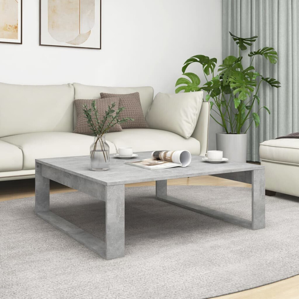 vidaXL Coffee Table Concrete Grey Chipboard Home Living Room End Sofa Table