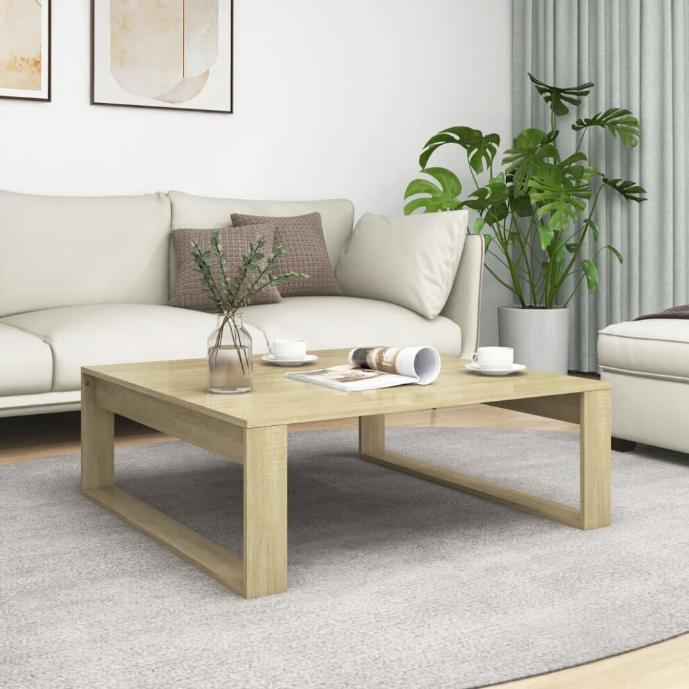 vidaXL Coffee Table Sonoma Oak Chipboard Home Living Room End Sofa Table Set