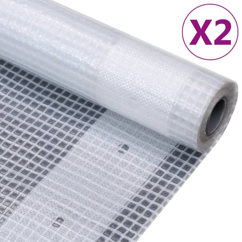 vidaXL 2x Leno Tarpaulins White Greenhouse Replacement Ground Sheet Leno Tarp
