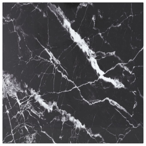 VidaXL vidaXL Table Top Black Tempered Glass with Marble Design Dining Table Top Set