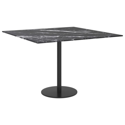 VidaXL vidaXL Table Top Black Tempered Glass with Marble Design Dining Table Top Set 1