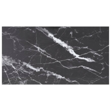 vidaXL Table Top Black Tempered Glass with Marble Design Dining Table Top Set