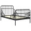VidaXL vidaXL Extendable Bed Frame Black Metal 80x130/200 cm Bed Base Bedstead Set 2