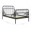 VidaXL vidaXL Extendable Bed Frame Black Metal 80x130/200 cm Bed Base Bedstead Set 7