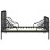 VidaXL vidaXL Extendable Bed Frame Black Metal 80x130/200 cm Bed Base Bedstead Set 3
