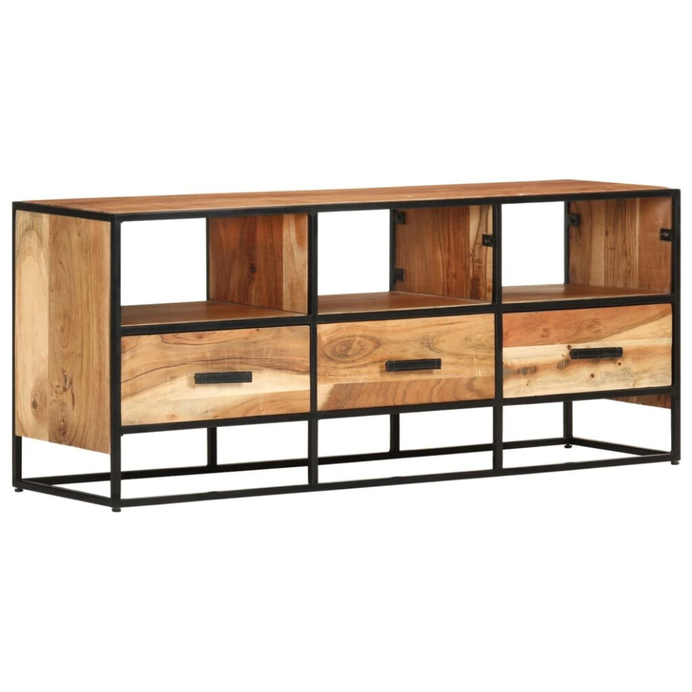 Vidaxl Solid Acacia Wood Tv Cabinet Wooden Lowboard Stereo Plasma Hifi Cabinet