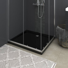 vidaXL Rectangular ABS Shower Base Tray Black Bathroom Plumbing Shower Parts