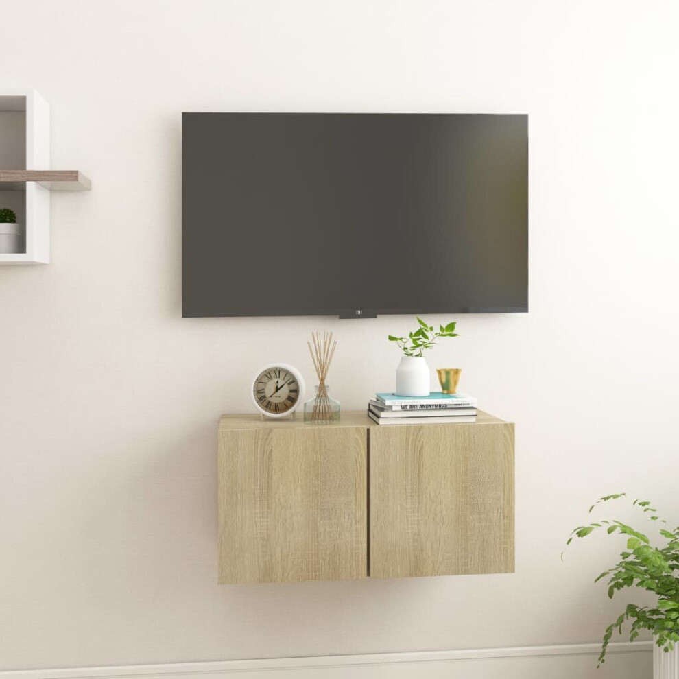 Vidaxl Hanging Tv Cabinet Sonoma Oak Entertainment Centre Tv Stand Wall Unit