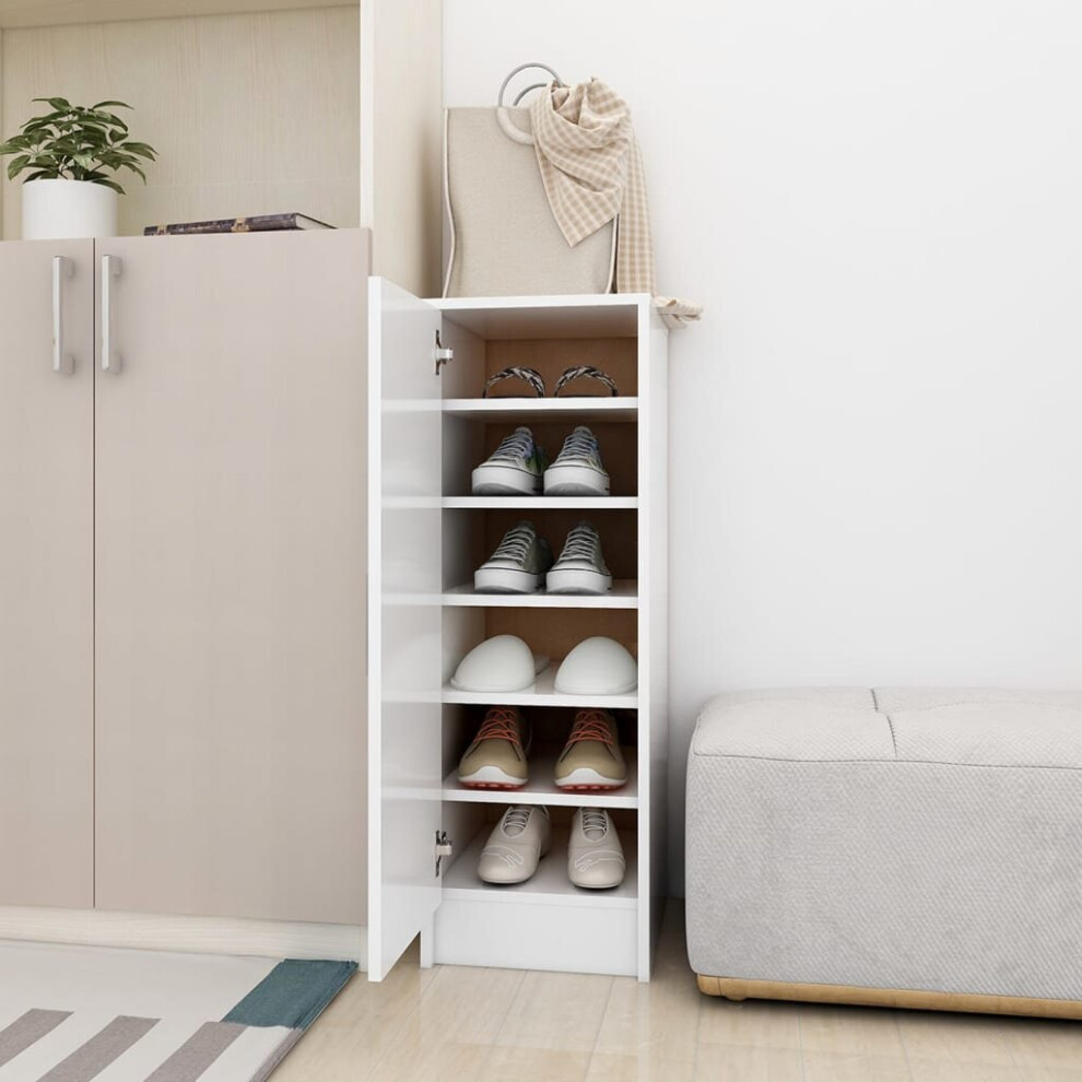 vidaXL Shoe Cabinet White Engineered Wood Household Shoe Storage Shelf Rack