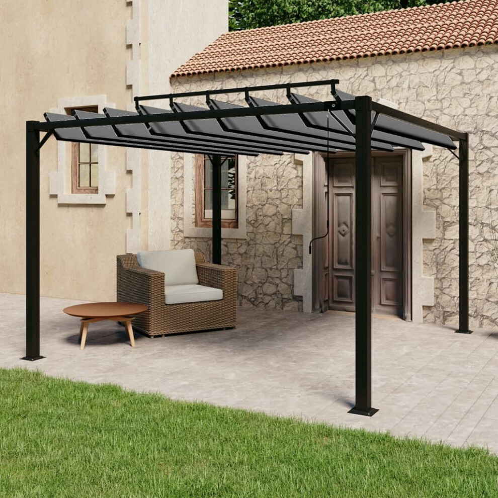 Vidaxl Gazebo With Louvered Roof Anthracite Fabric & Aluminium Patio Pavilion