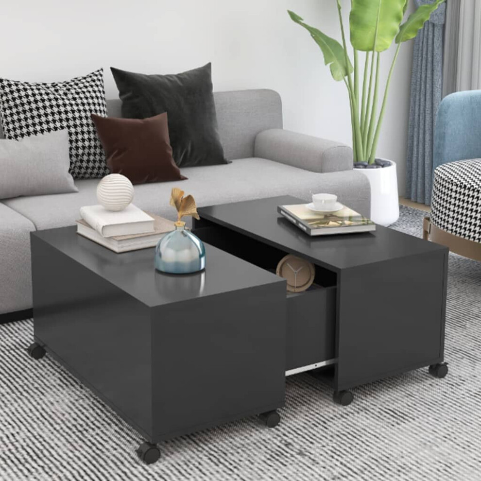 vidaXL Coffee Table Grey Chipboard Home Couch End Side Centre Accent Table