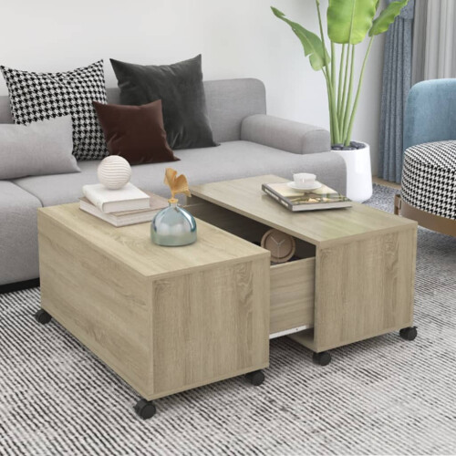 VidaXL vidaXL Coffee Table Sonoma Oak Chipboard Home Couch Side Centre Accent Table