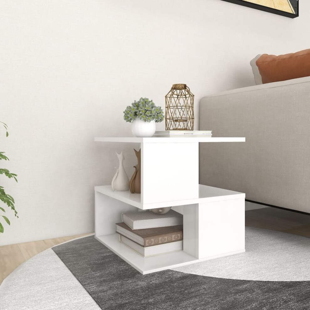 vidaXL Side Table White Engineered Wood Indoor Furniture Couch Coffee Table