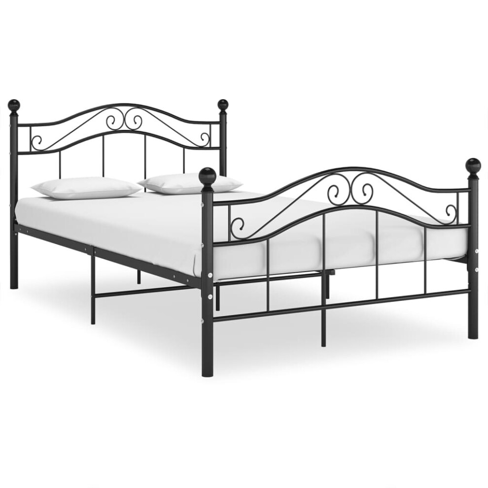 Vidaxl Bed Frame Black Metal 120X200 Cm Home Bedroom Furniture Bed Base Unit
