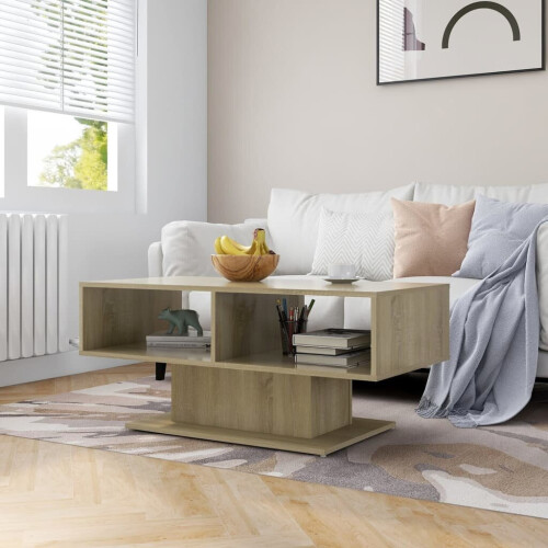 VidaXL vidaXL Coffee Table Sonoma Oak Engineered Wood Home Couch Accent Centre Table